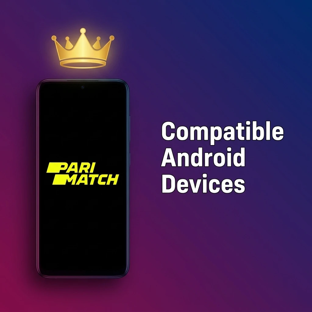 Compatible Android devices for Parimatch app including Samsung, Redmi, Xiaomi, Realme, OnePlus, Vivo, Oppo, Motorola