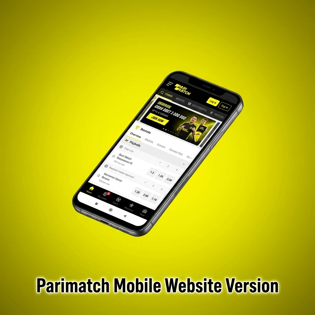 Parimatch mobile website version on smartphone for sports betting and live casino games in India