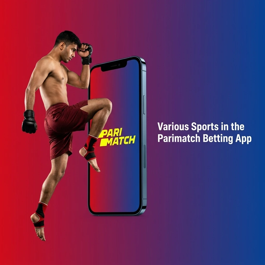 Parimatch betting app showing cricket, football, tennis, kabaddi, eSports and more in LIVE and LINE modes